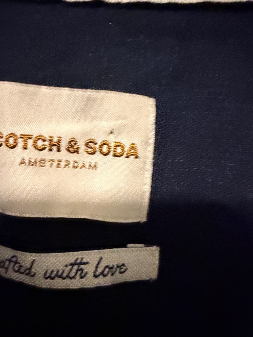 Scotch & Soda Navy Short-Sleeve Button-Up Shirt with Pintuck Detail - Picture 3 of 4